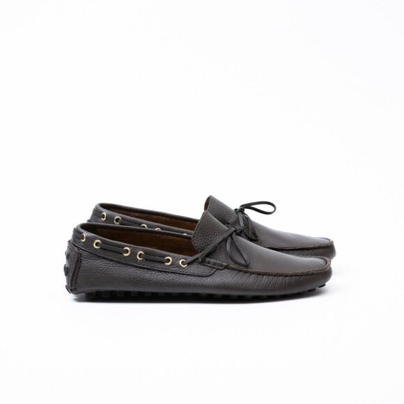 New 100% Italian Made Man Leather Driver, Corsa, Brown - Picture 2 of 5